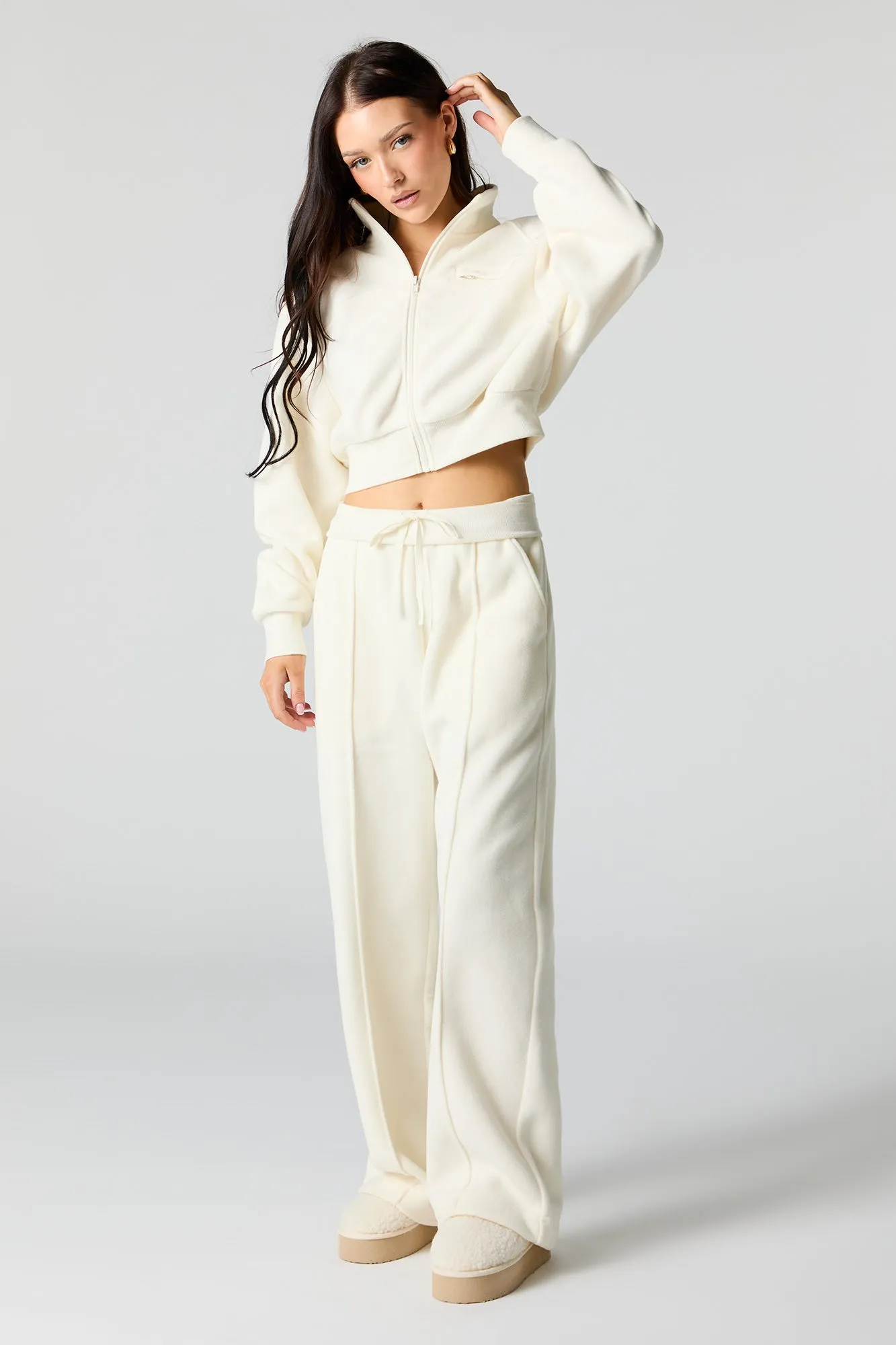 Active Polar Fleece Zip-Up Sweatshirt sold by Charlotte Russe product image thumbnail 3