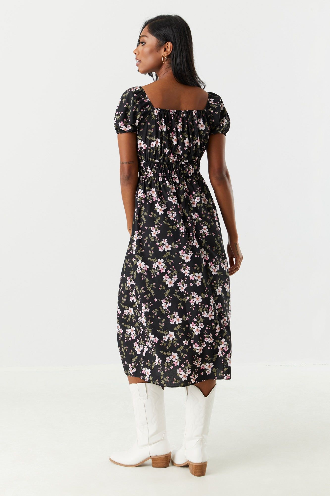 Floral Milkmaid Midi Dress sold by Charlotte Russe product image thumbnail 3