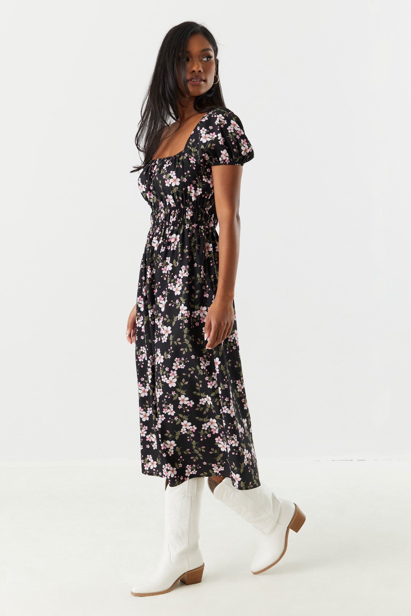 Floral Milkmaid Midi Dress sold by Charlotte Russe product image thumbnail 2