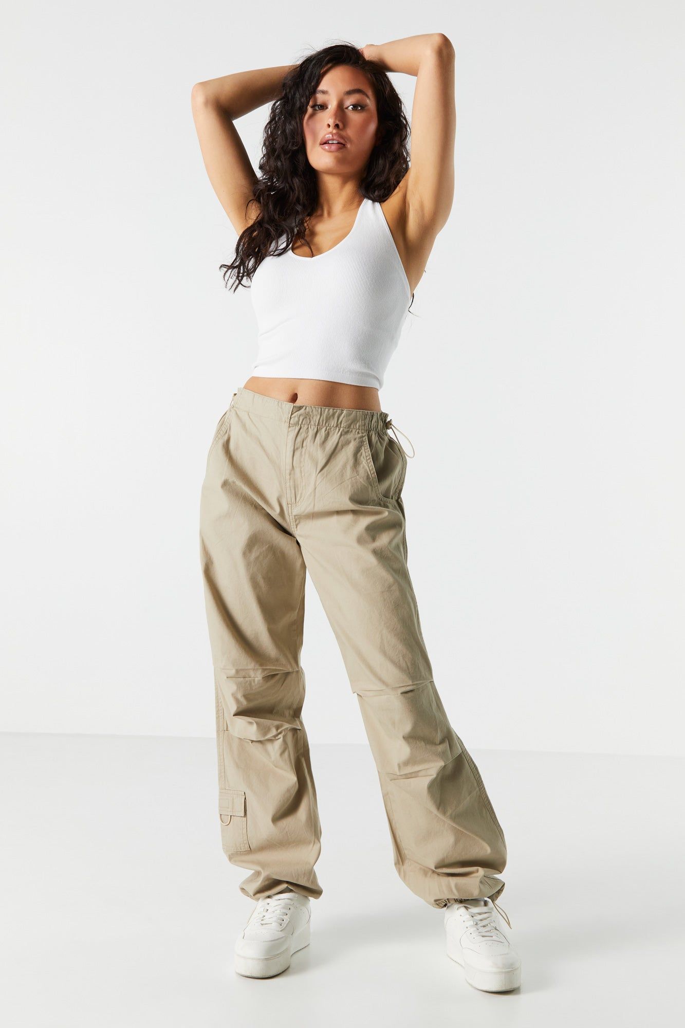 High-Rise Cargo Parachute Pant sold by Charlotte Russe