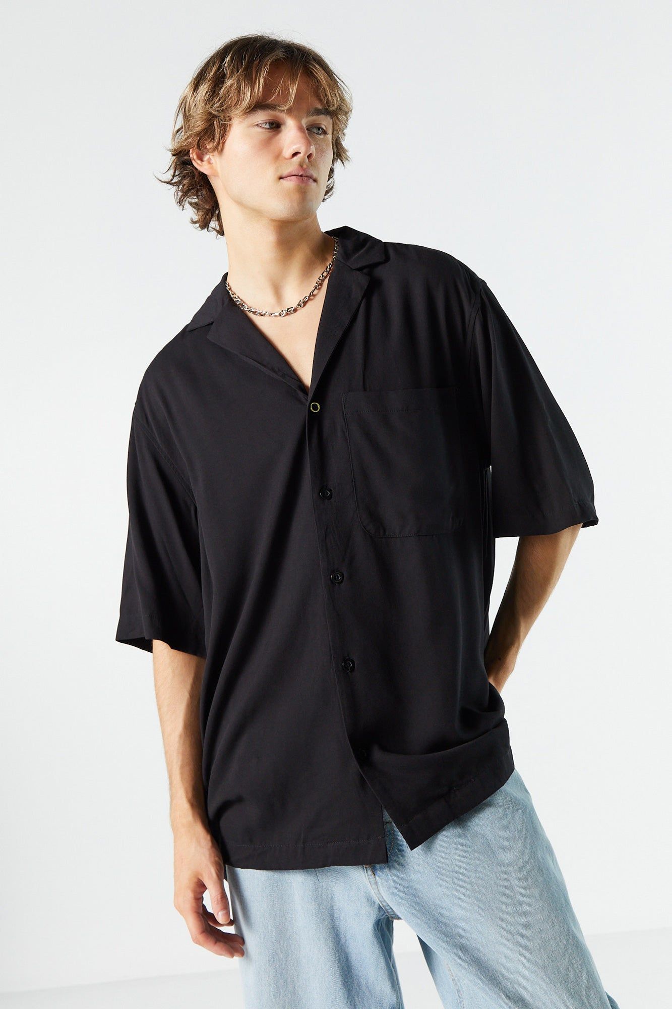 Relaxed Button-Up Top sold by Charlotte Russe product image thumbnail 4