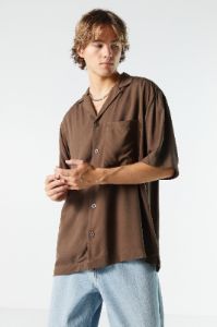 Relaxed Button-Up Top sold by Charlotte Russe