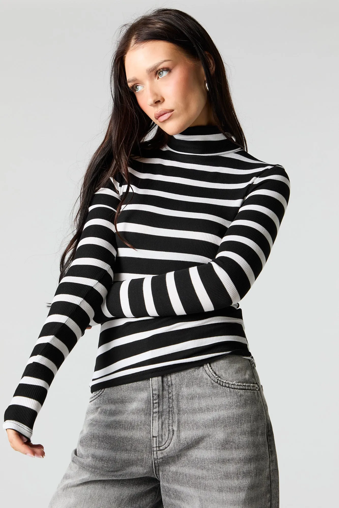 Ribbed Turtleneck Long Sleeve Top sold by Charlotte Russe