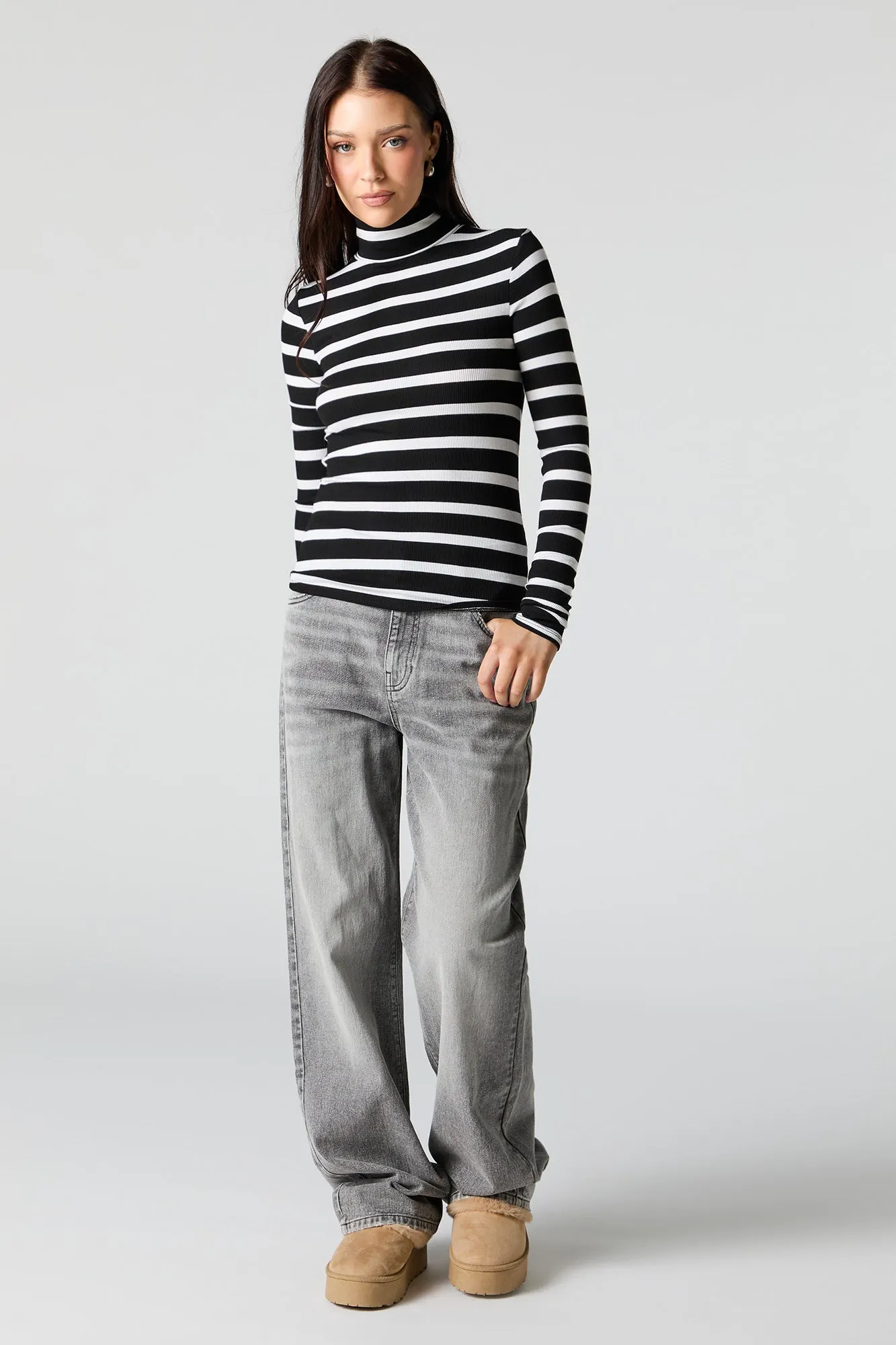 Ribbed Turtleneck Long Sleeve Top sold by Charlotte Russe product image thumbnail 3