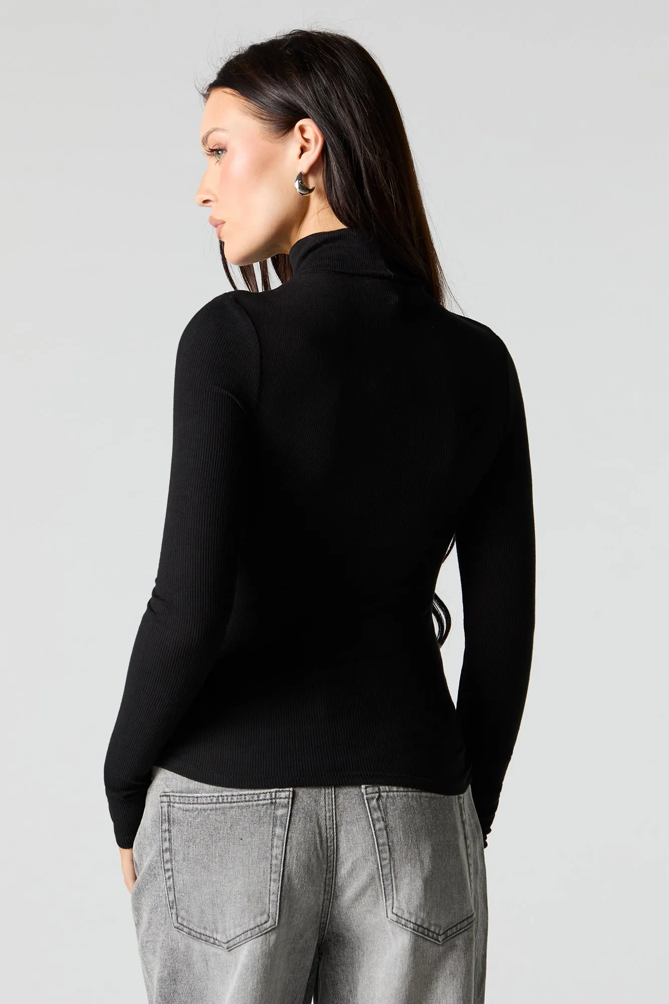Ribbed Turtleneck Long Sleeve Top sold by Charlotte Russe product image thumbnail 5