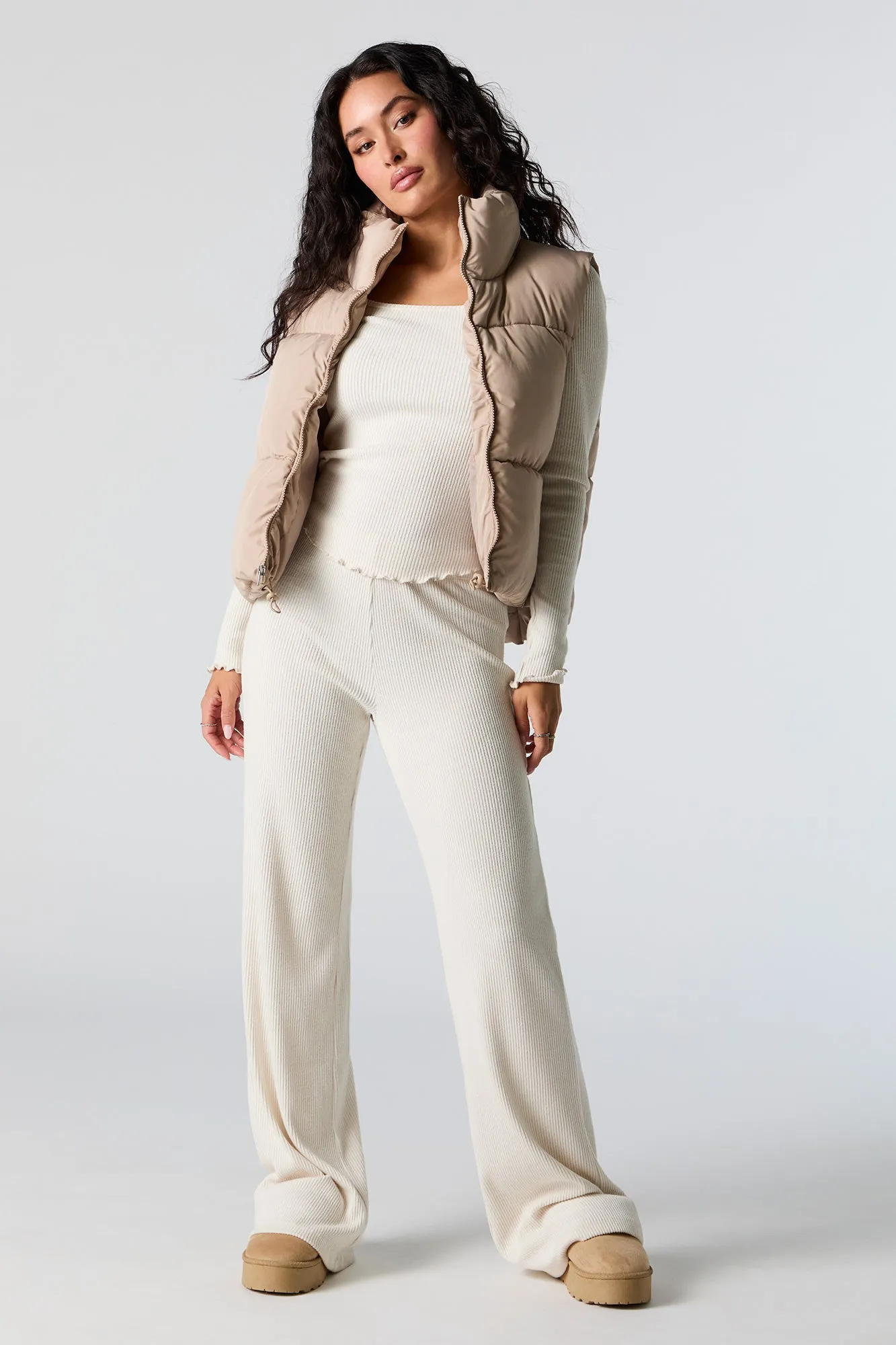 Toggle Hem Puffer Vest sold by Charlotte Russe product image thumbnail 3