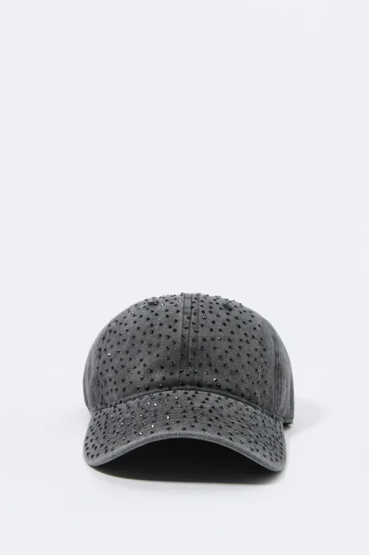 Rhinestone Studded Baseball Hat sold by Charlotte Russe