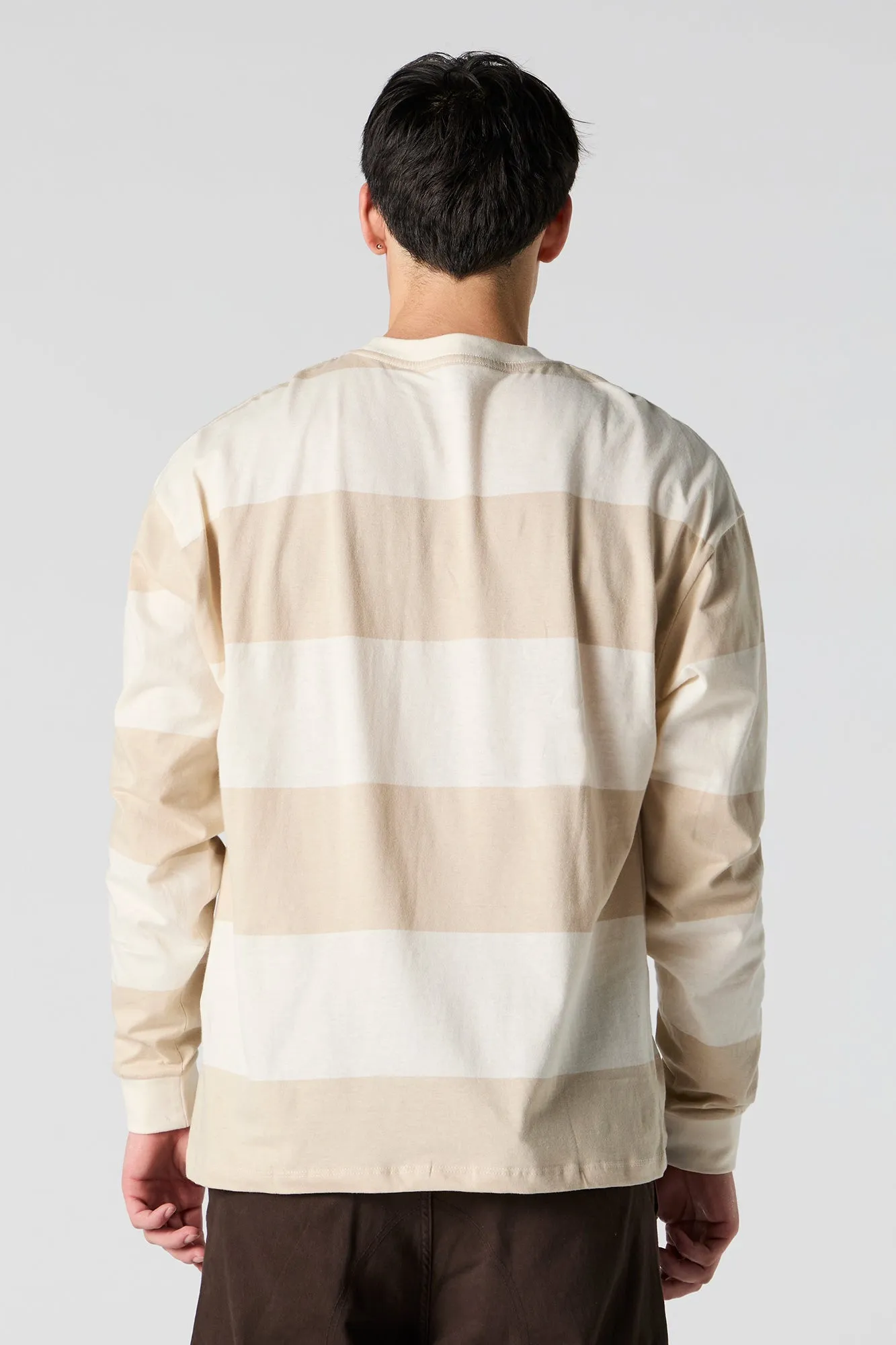 Striped Relaxed Long Sleeve Top sold by Charlotte Russe product image thumbnail 5