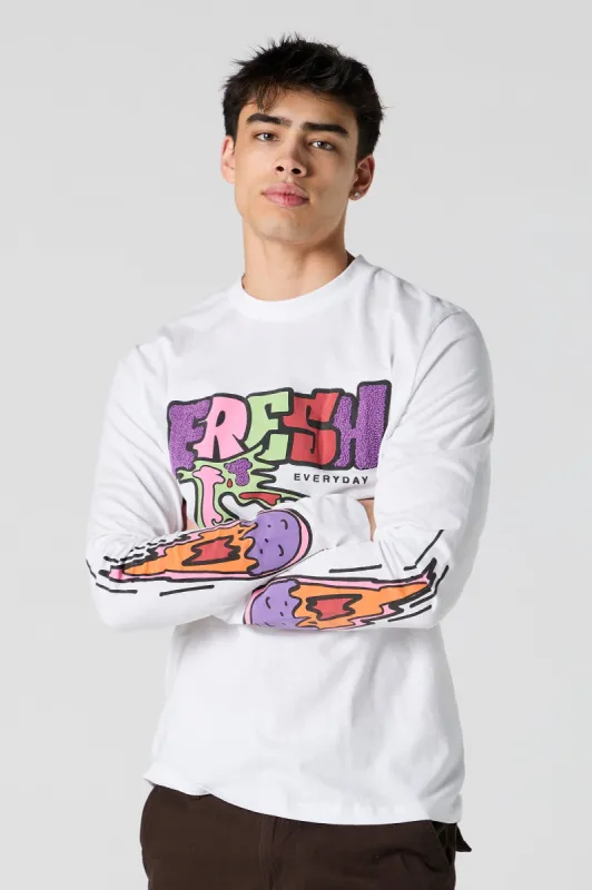 Fresh Sherpa Graphic Long Sleeve Top made by Charlotte Russe