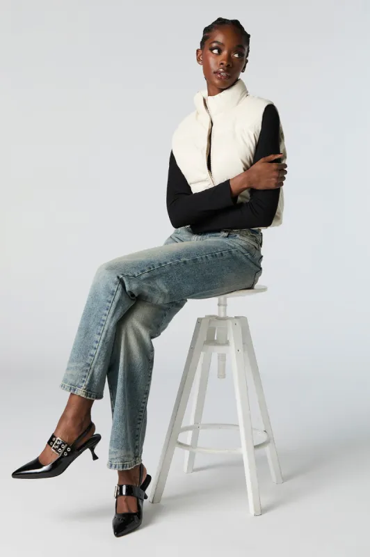 Faux Leather Cropped Puffer Vest sold by Charlotte Russe