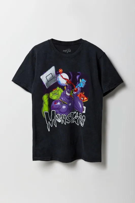 Space Jam Monstars Graphic Washed T-Shirt made by Charlotte Russe