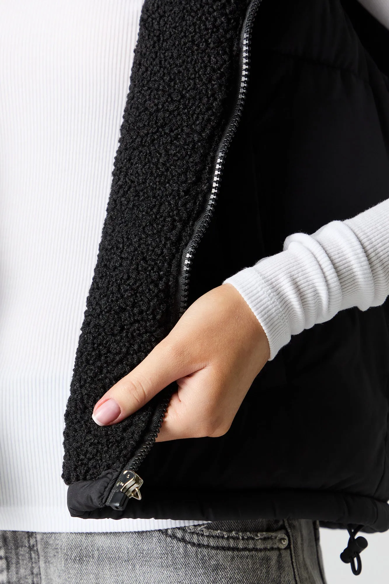 Sherpa Lined Puffer Vest sold by Charlotte Russe product image thumbnail 5