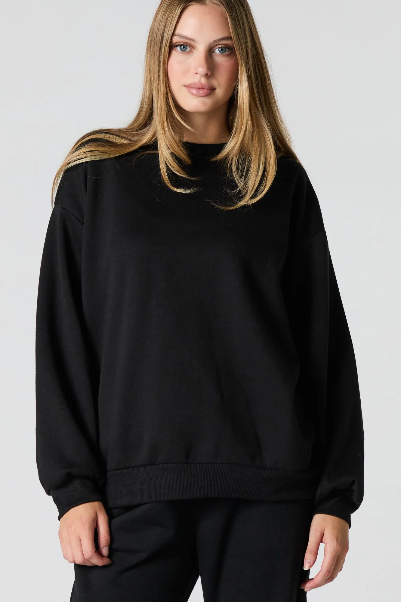 Oversized Fleece Sweatshirt sold by Charlotte Russe product image thumbnail 4