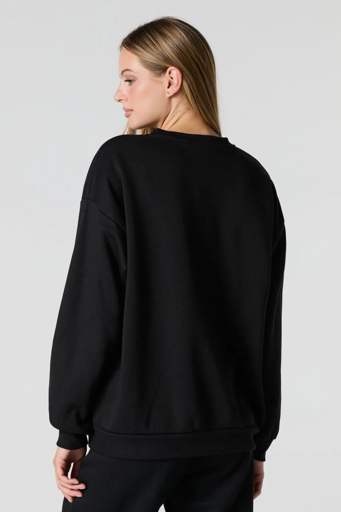Oversized Fleece Sweatshirt sold by Charlotte Russe product image thumbnail 5