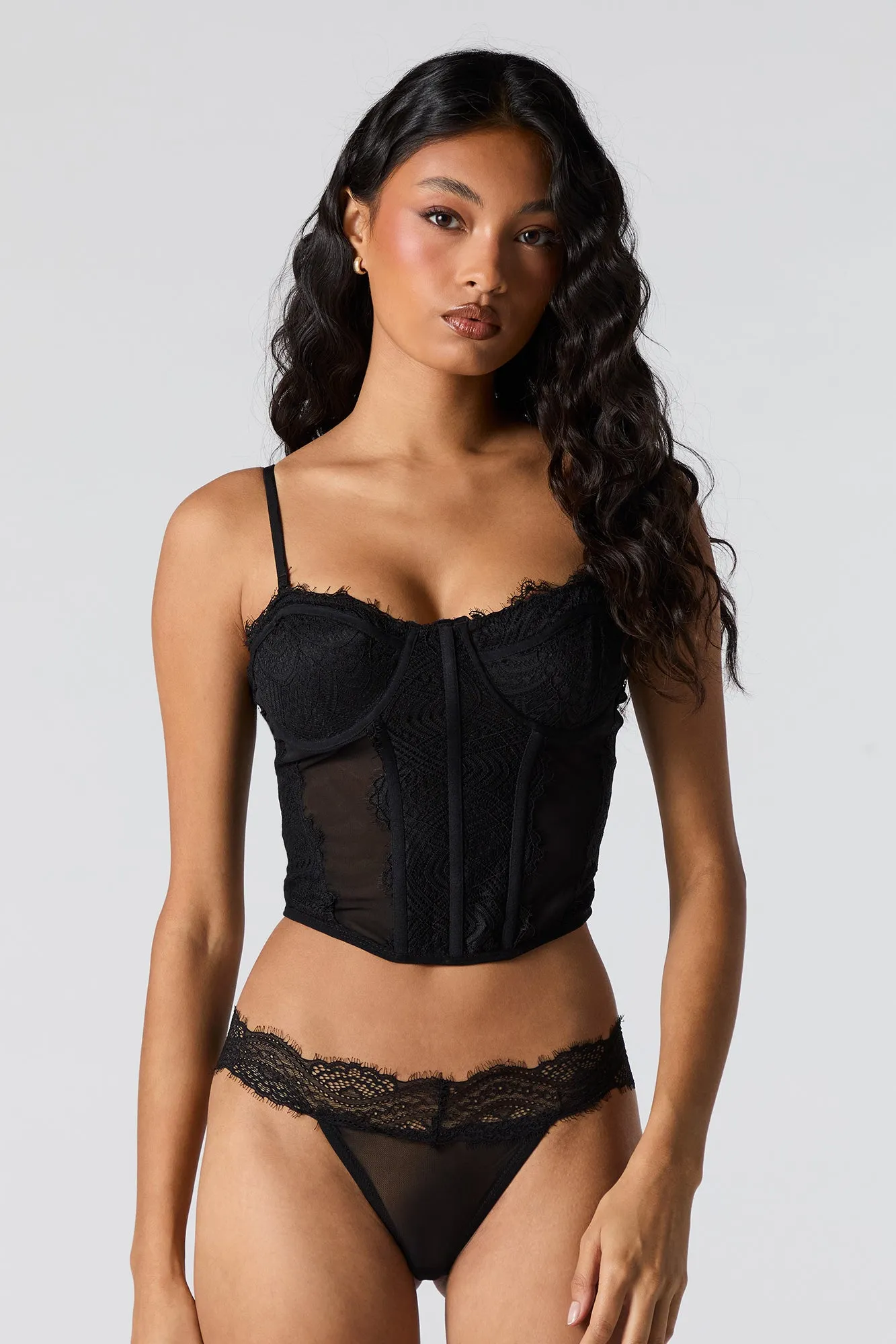 Lace Mesh Corset sold by Charlotte Russe product image thumbnail 4