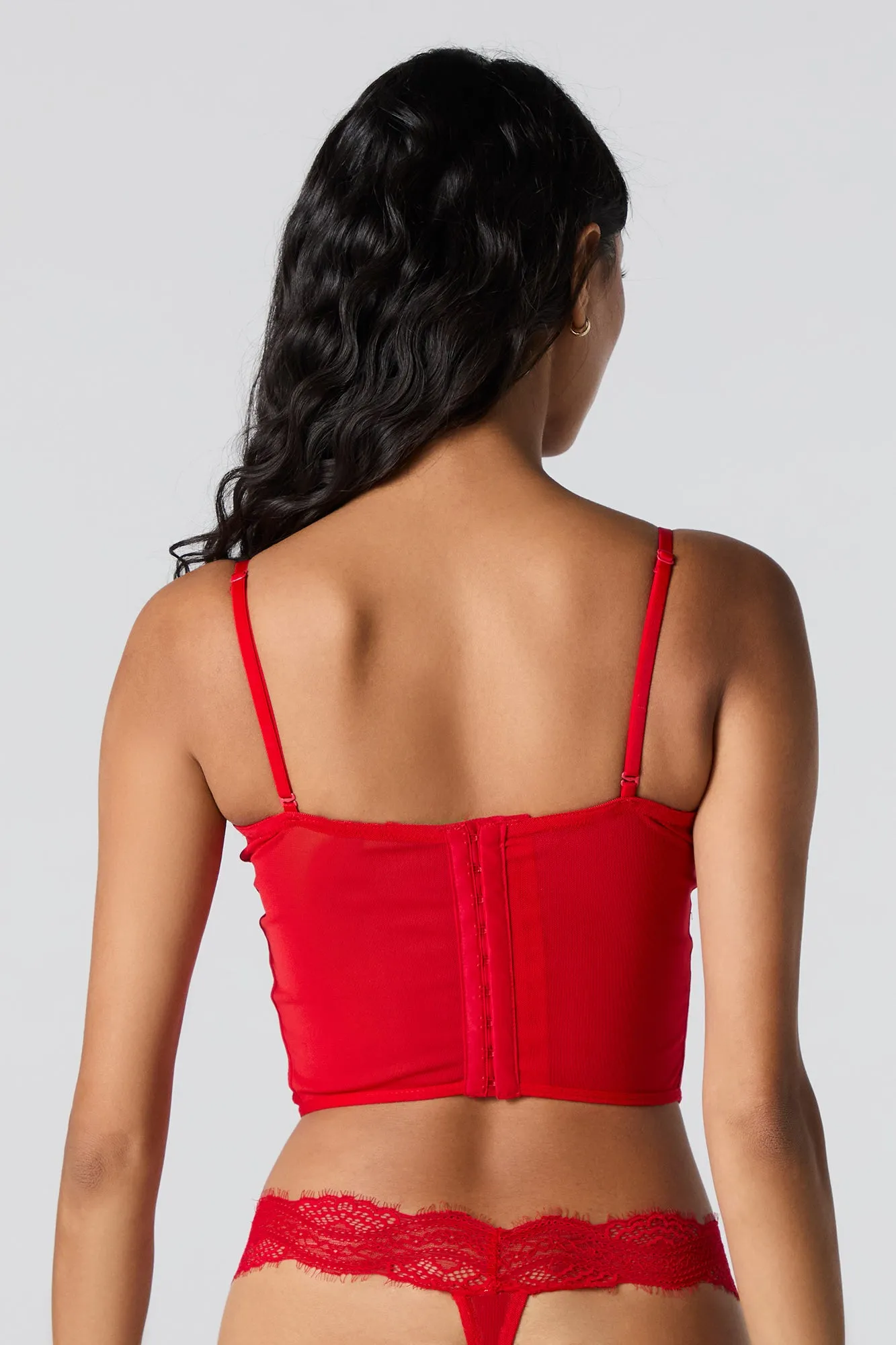 Lace Mesh Corset sold by Charlotte Russe product image thumbnail 3