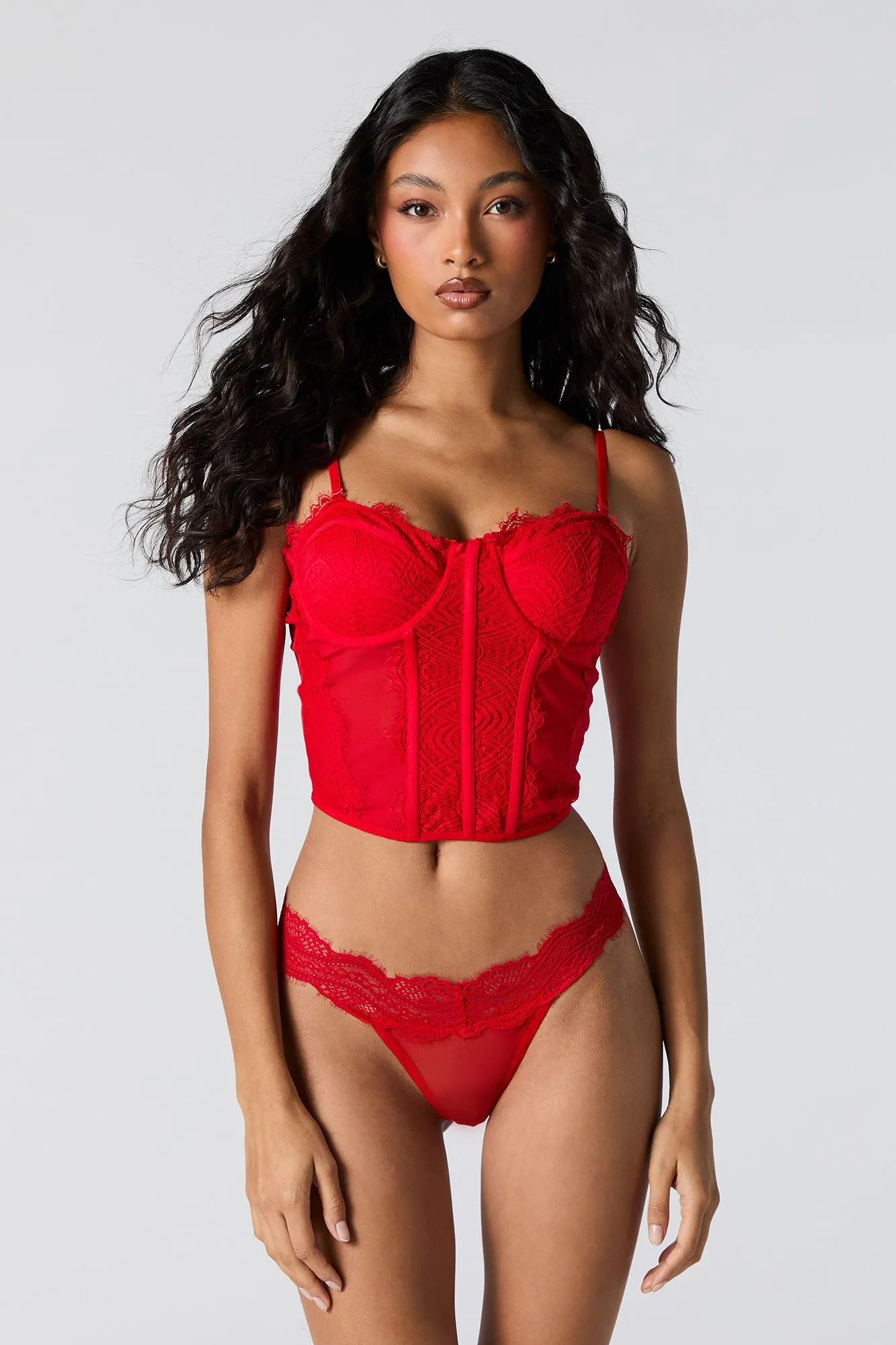 Lace Mesh Corset sold by Charlotte Russe