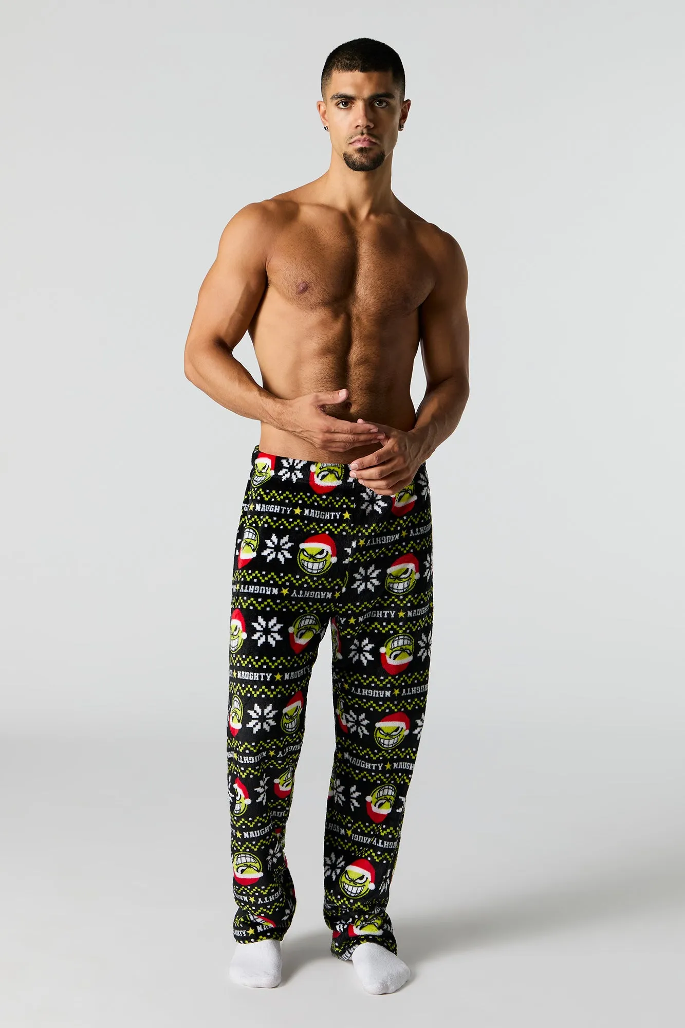 Christmas Print Plush Pajama Pant sold by Charlotte Russe product image thumbnail 3
