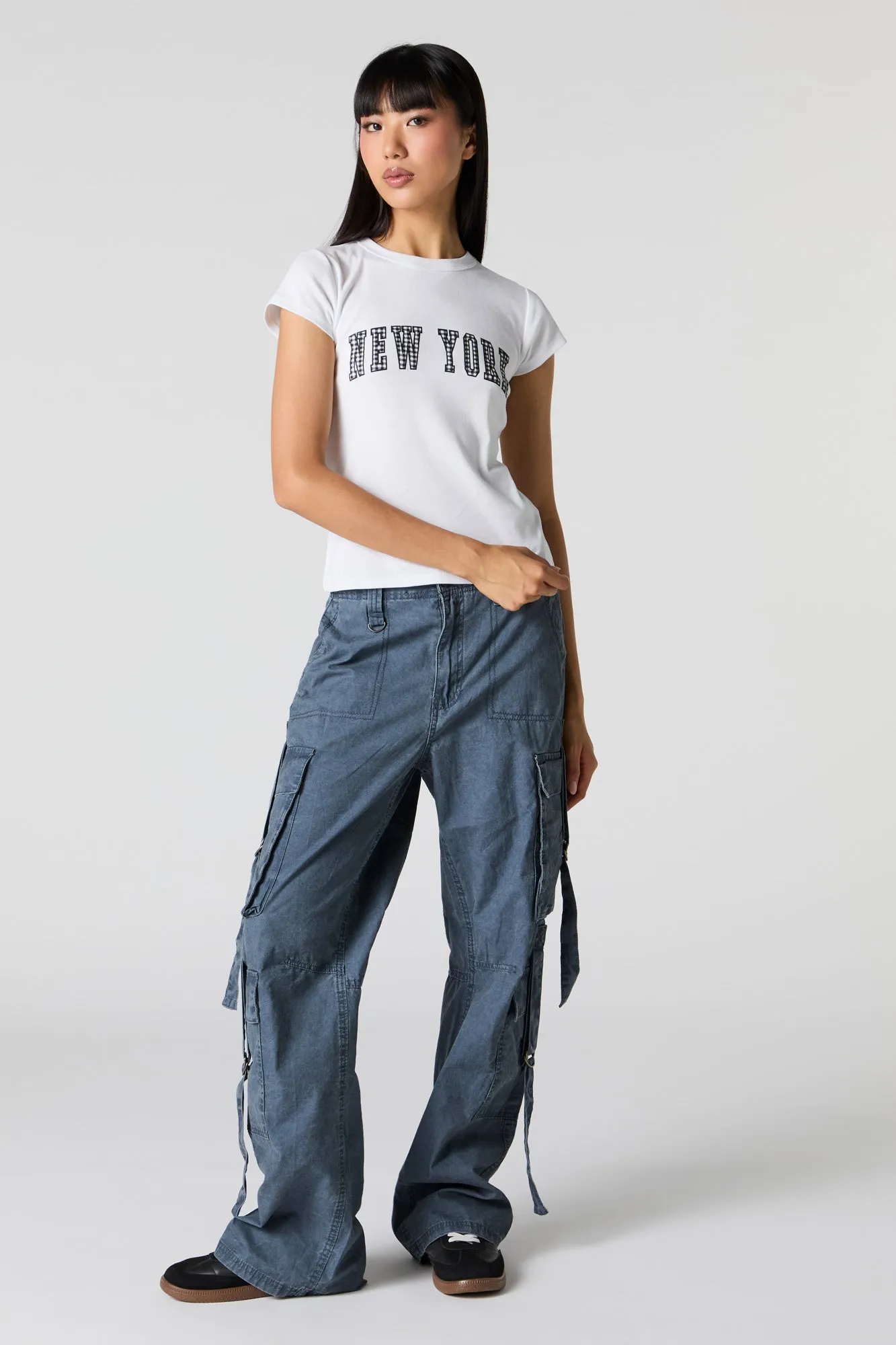 Embroidered Fitted T-Shirt sold by Charlotte Russe product image thumbnail 3