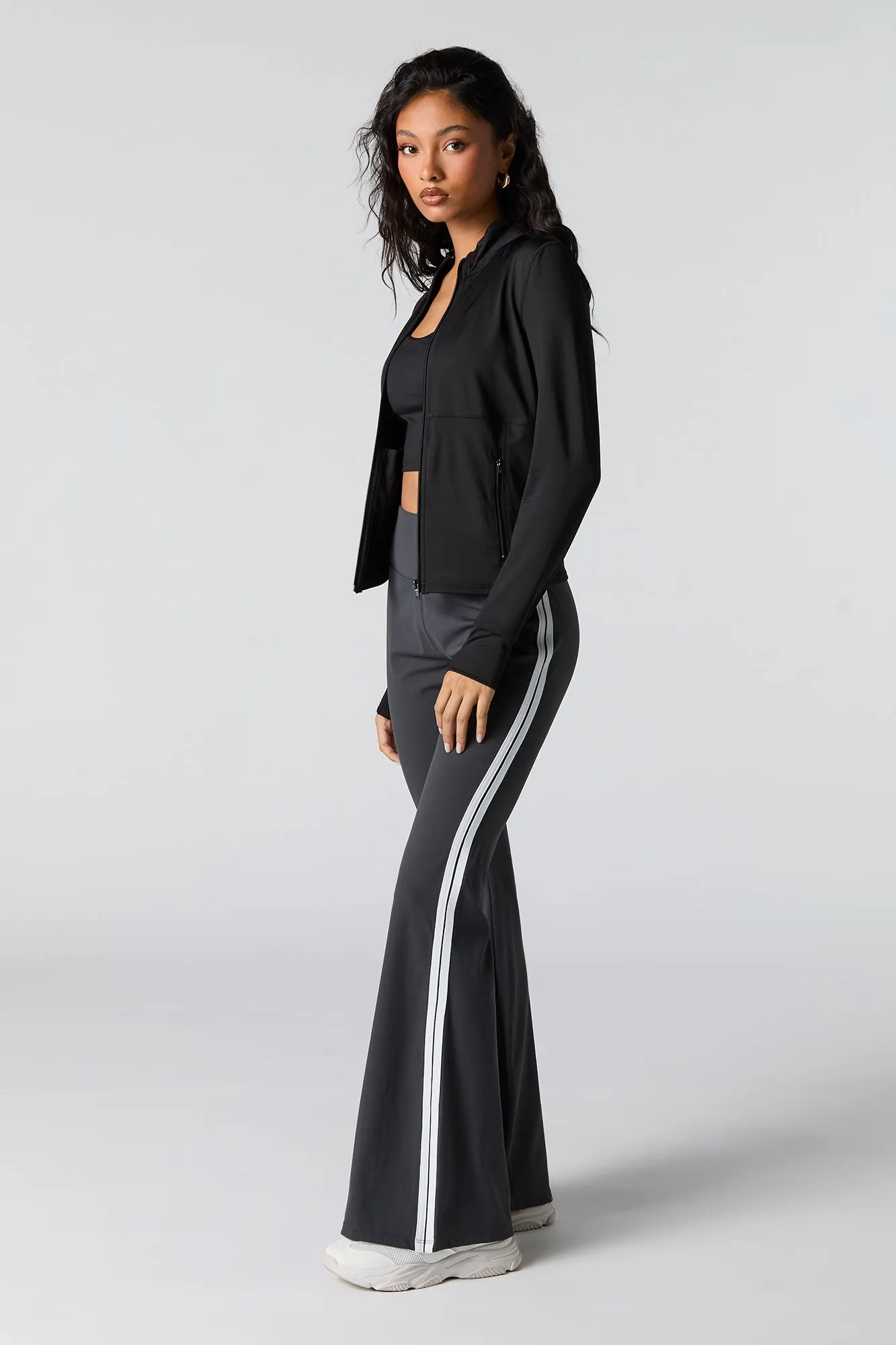 Active Side Striped Flare Pant sold by Charlotte Russe
