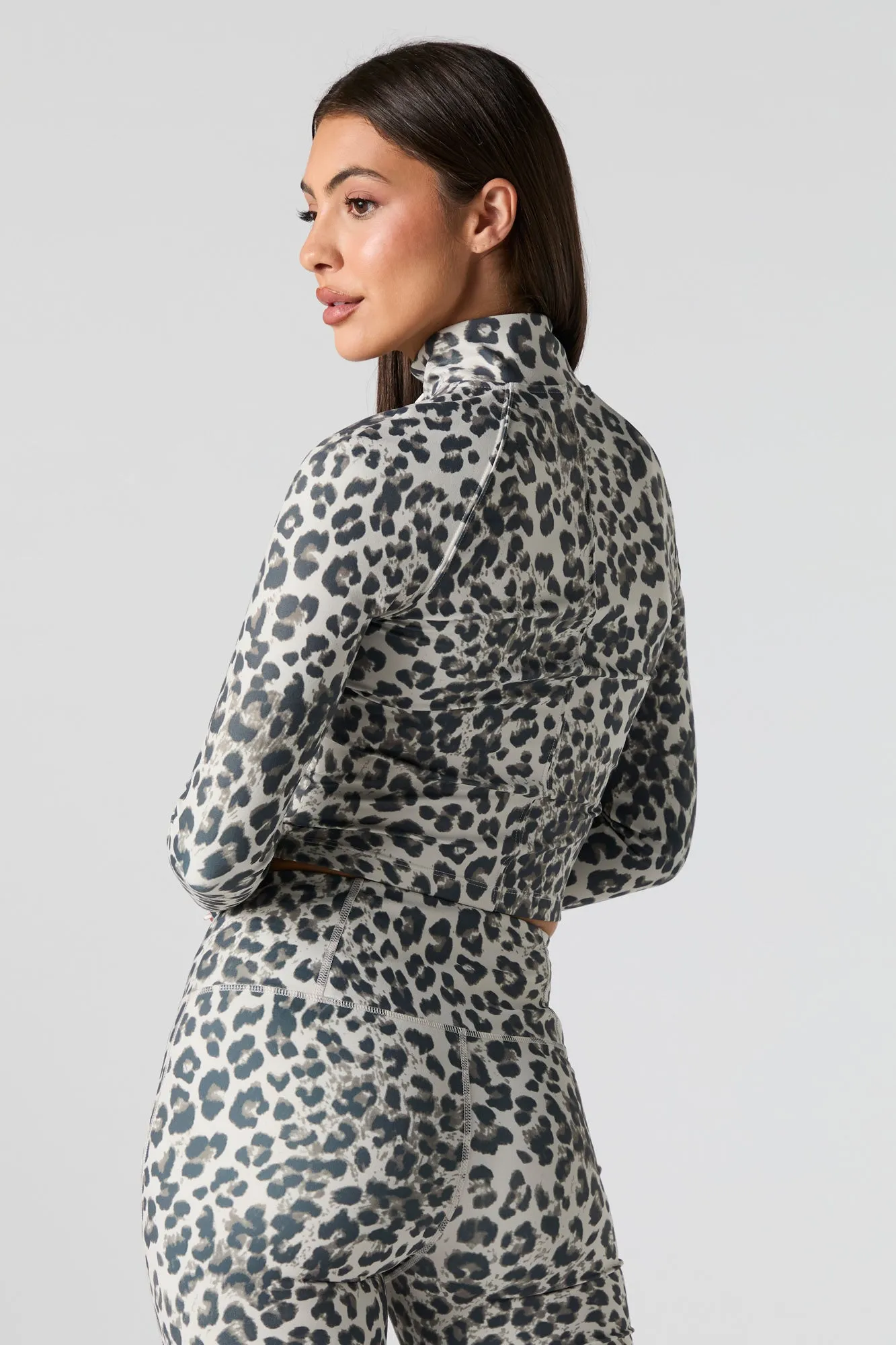 Active Mock Zip-Up Long Sleeve Top sold by Charlotte Russe product image thumbnail 2