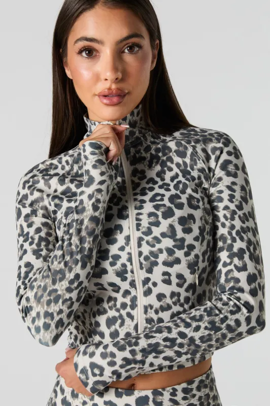 Active Mock Zip-Up Long Sleeve Top sold by Charlotte Russe