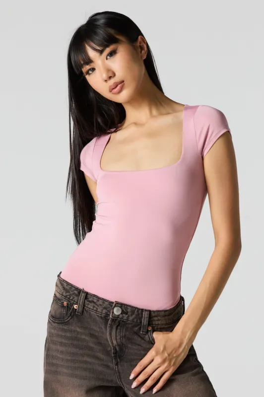 Contour Square Neck Short Sleeve Bodysuit sold by Charlotte Russe
