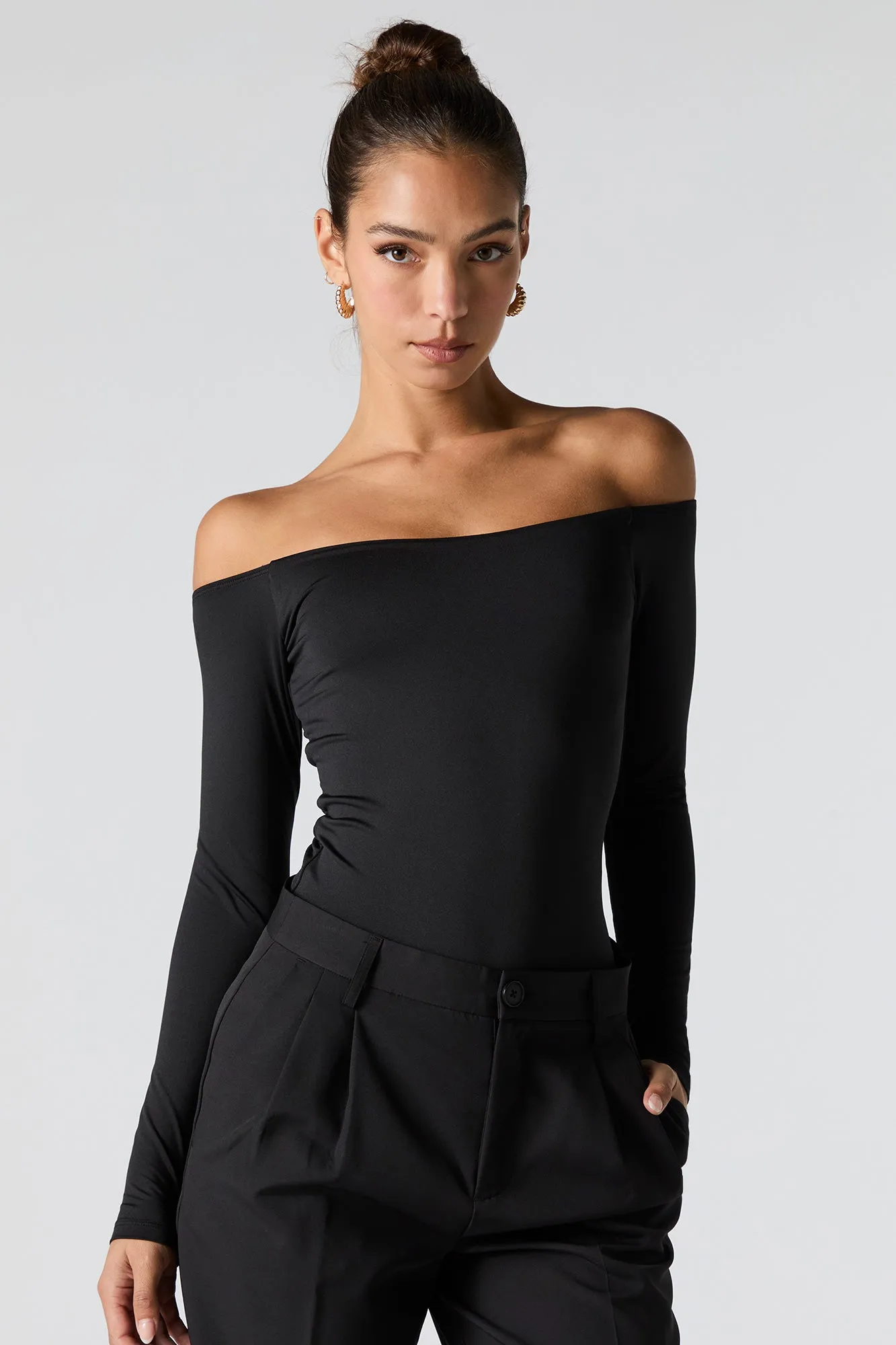 Contour Off Shoulder Bodysuit sold by Charlotte Russe product image thumbnail 5