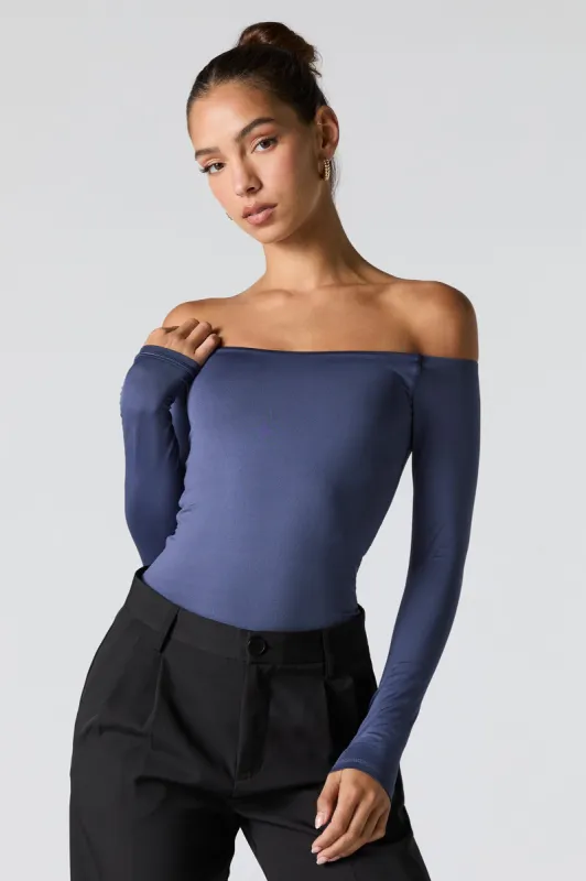 Contour Off Shoulder Bodysuit sold by Charlotte Russe