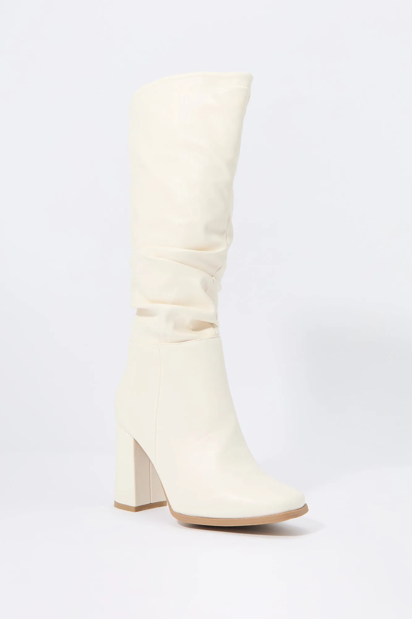 Faux Leather Slouchy Heeled Boot sold by Charlotte Russe product image thumbnail 3