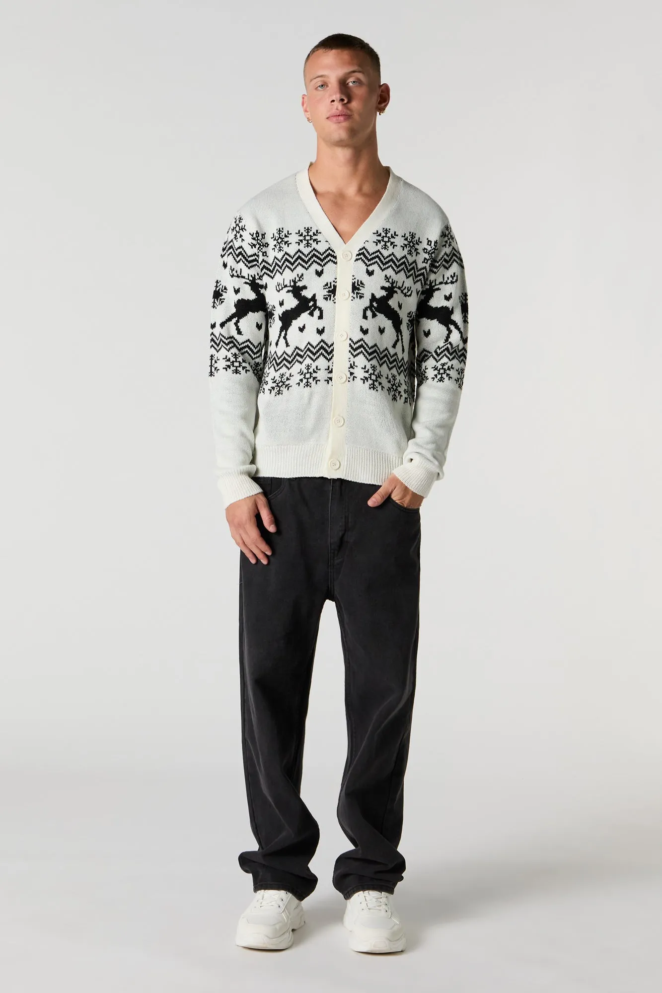 Fairisle Knit Christmas Cardigan sold by Charlotte Russe product image thumbnail 3
