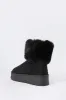 Faux Fur Collared Platform Booties sold by Charlotte Russe