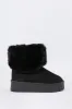 Faux Fur Collared Platform Booties sold by Charlotte Russe