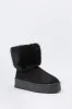 Faux Fur Collared Platform Booties sold by Charlotte Russe