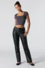 Faux Leather Exposed Seam Straight Leg Pant sold by Charlotte Russe