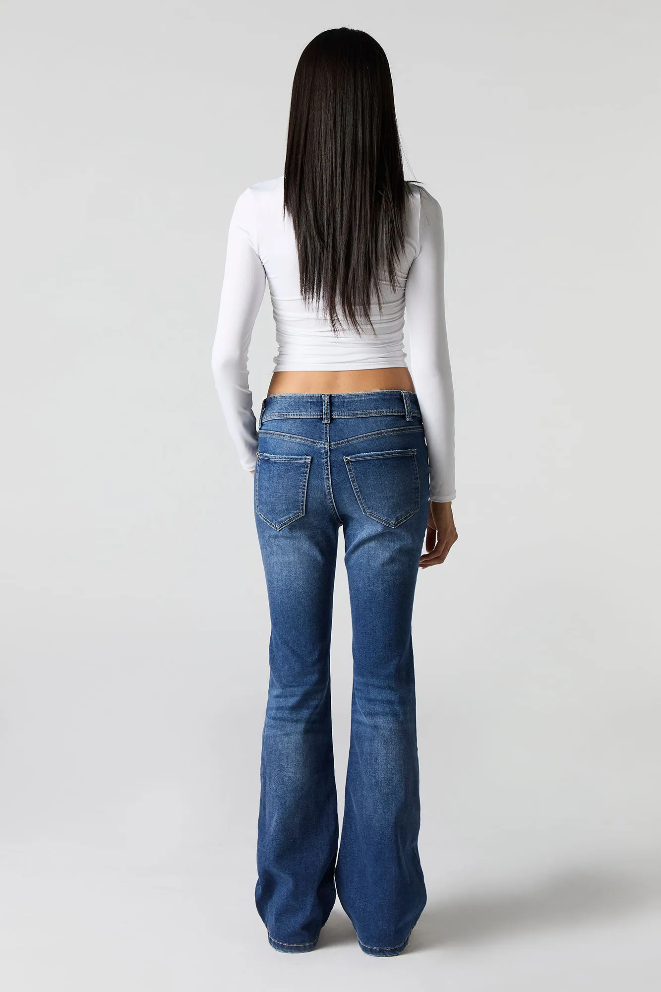 Dark Wash Low Rise Flare Jean sold by Charlotte Russe product image thumbnail 3