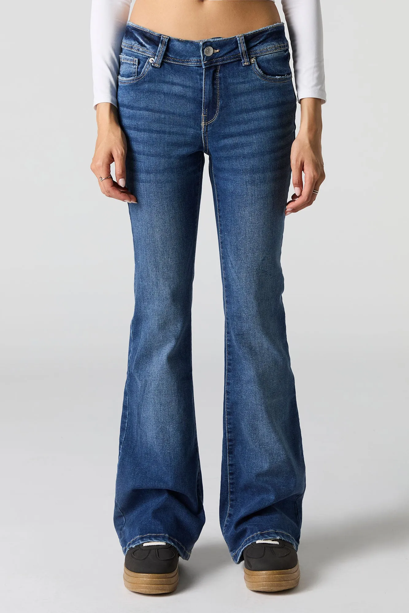 Dark Wash Low Rise Flare Jean sold by Charlotte Russe product image thumbnail 2