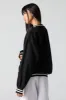 Embroidered Striped Trim Fleece Sweatshirt sold by Charlotte Russe