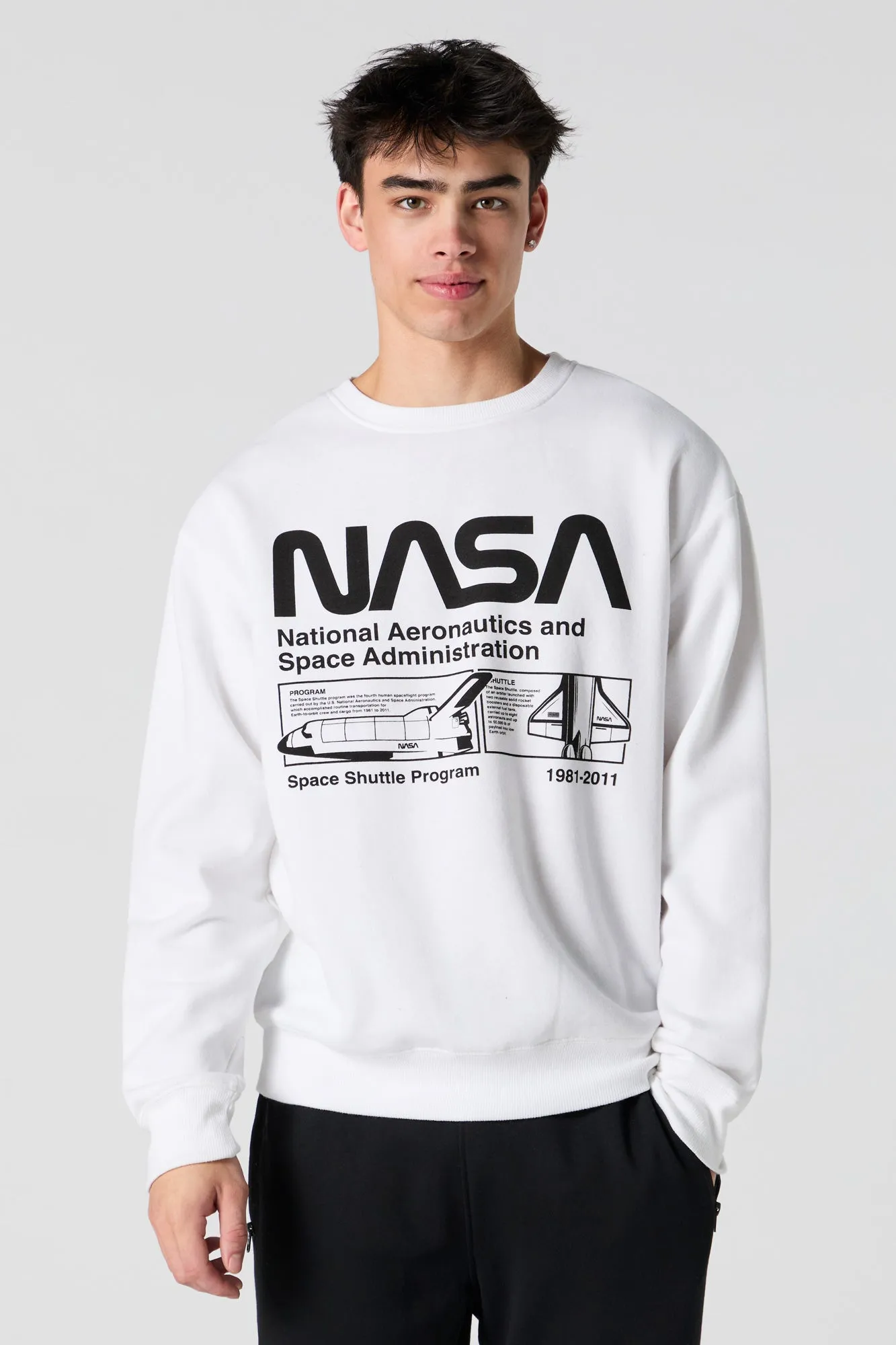 NASA Graphic Fleece Sweatshirt sold by Charlotte Russe product image thumbnail 4