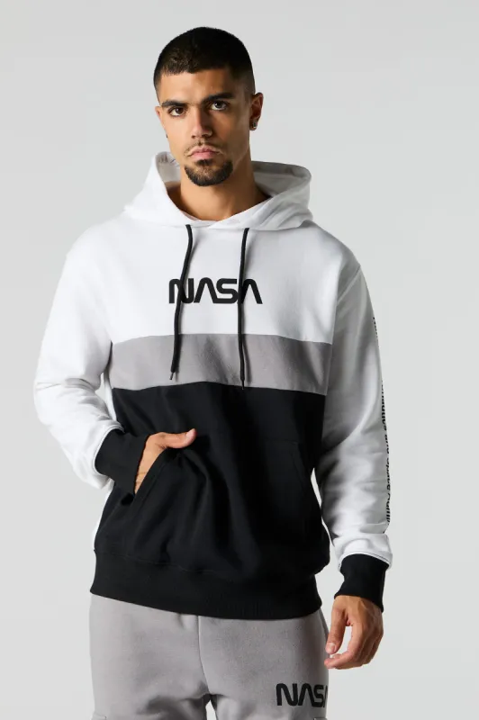 NASA Graphic Colourblock Fleece Hoodie sold by Charlotte Russe