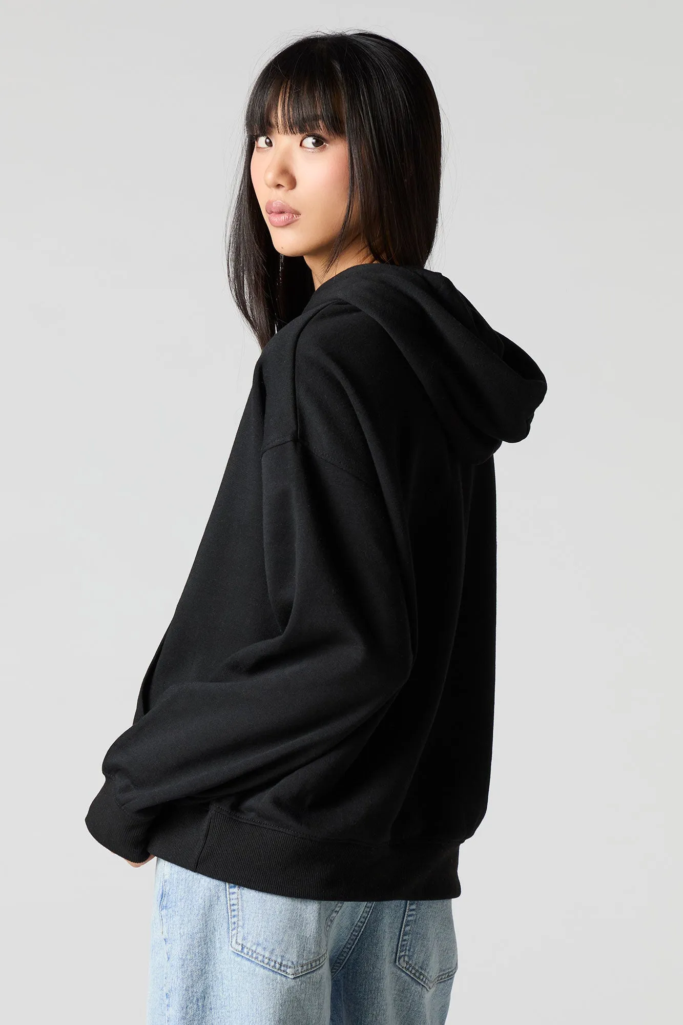 Oversized Graphic Fleece Hoodie sold by Charlotte Russe product image thumbnail 5