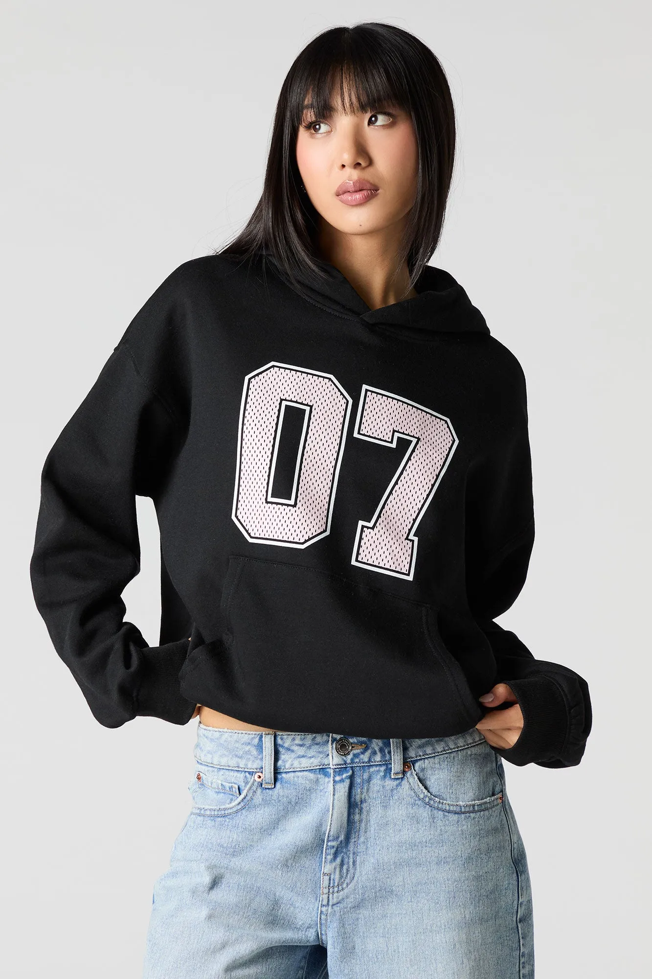 Oversized Graphic Fleece Hoodie sold by Charlotte Russe product image thumbnail 4