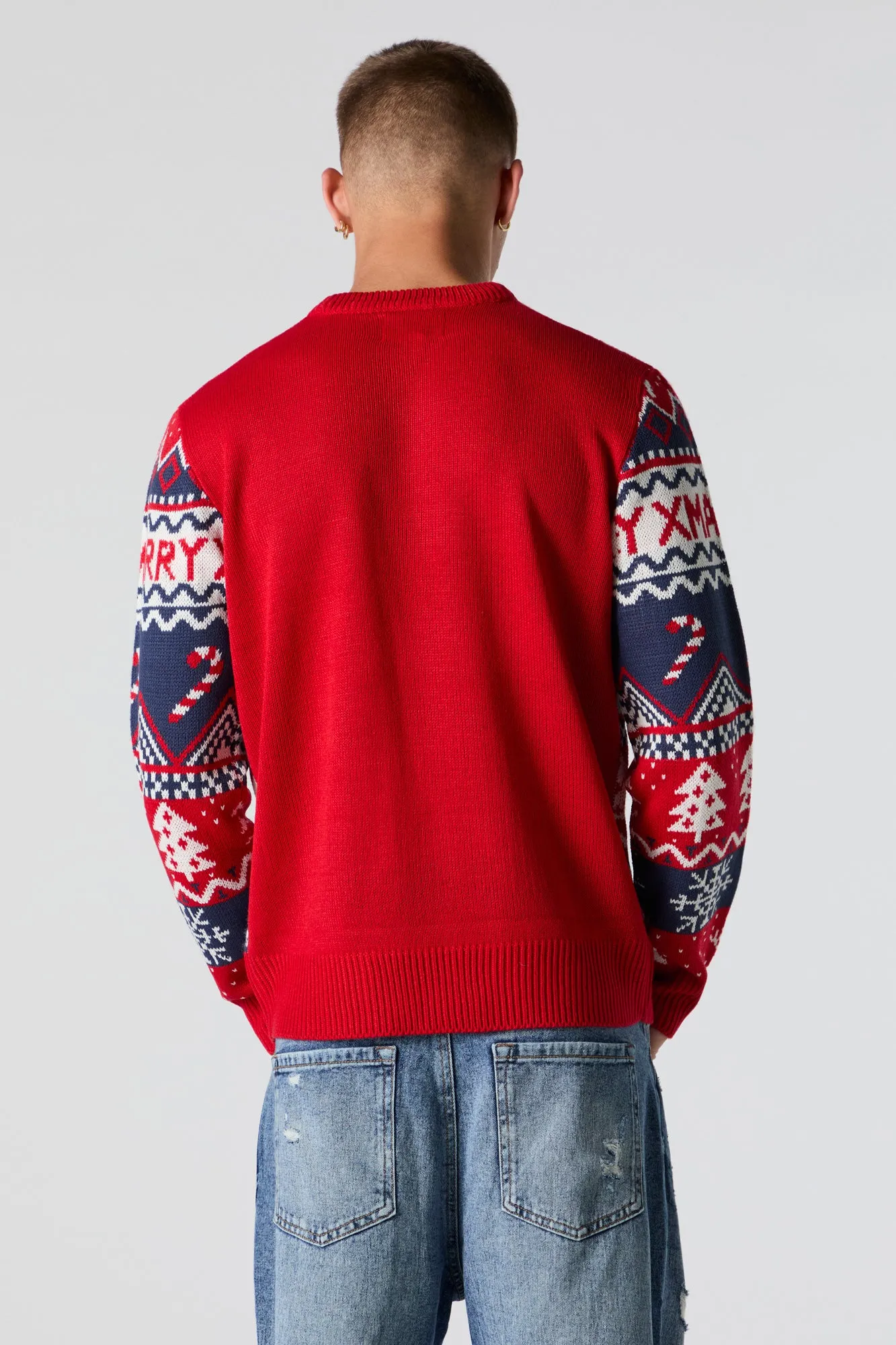Merry Xmas Fairisle Jacquard Knit Christmas Sweater sold by Charlotte Russe product image thumbnail 2