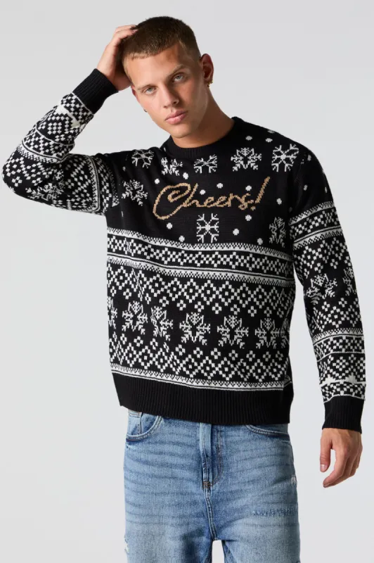 Cheers Fairisle Jacquard Knit Christmas Sweater sold by Charlotte Russe