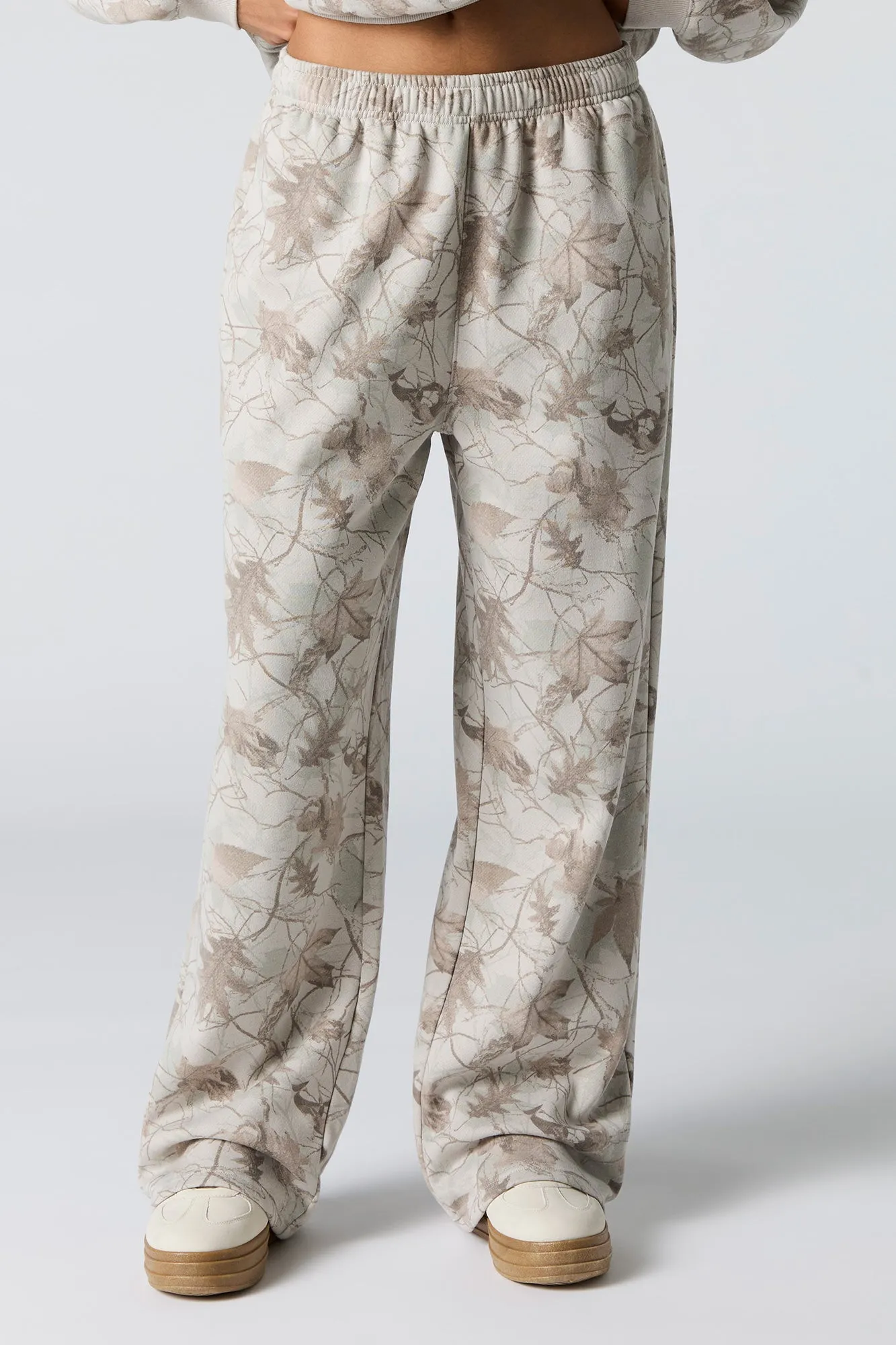 Camo Print Wide Leg Fleece Sweatpant sold by Charlotte Russe product image thumbnail 2