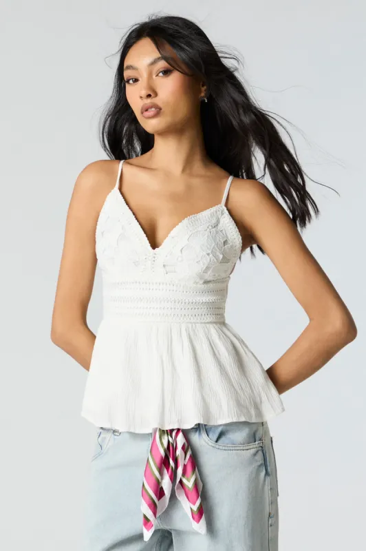 Lace Crochet Sweetheart Tank sold by Charlotte Russe