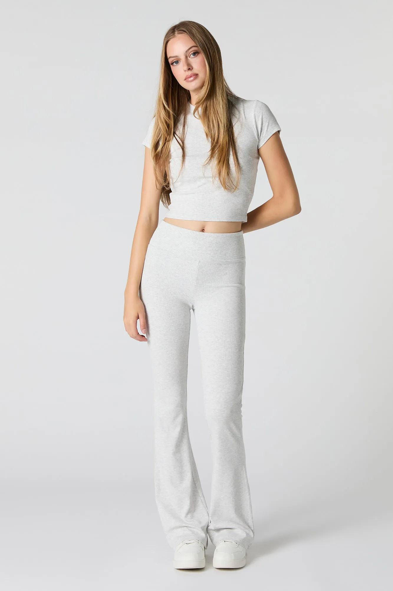Active Ribbed Flare Pant sold by Charlotte Russe