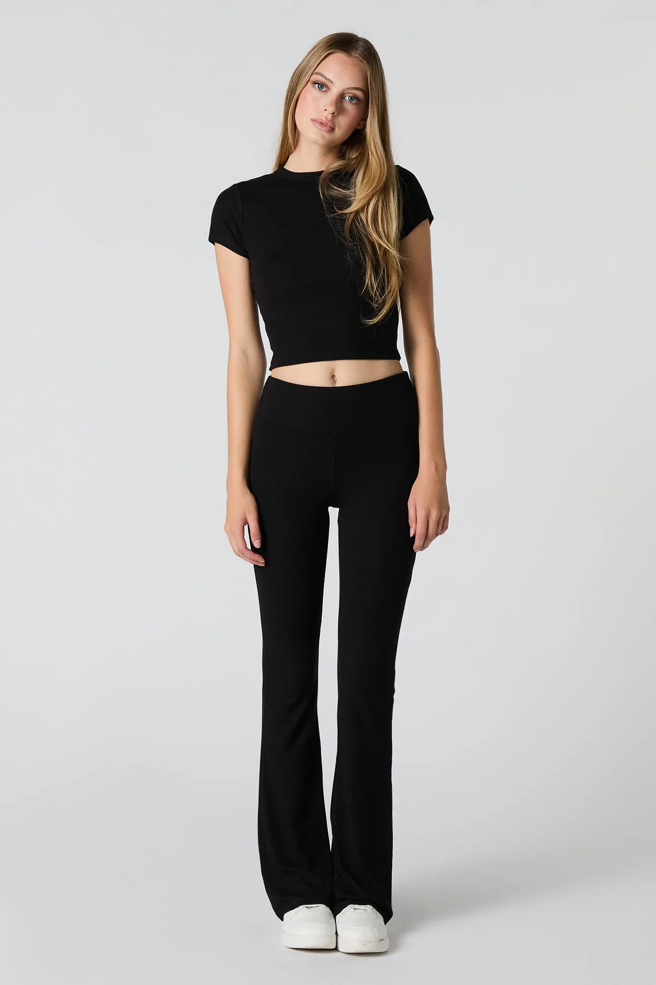 Active Ribbed Flare Pant sold by Charlotte Russe product image thumbnail 4