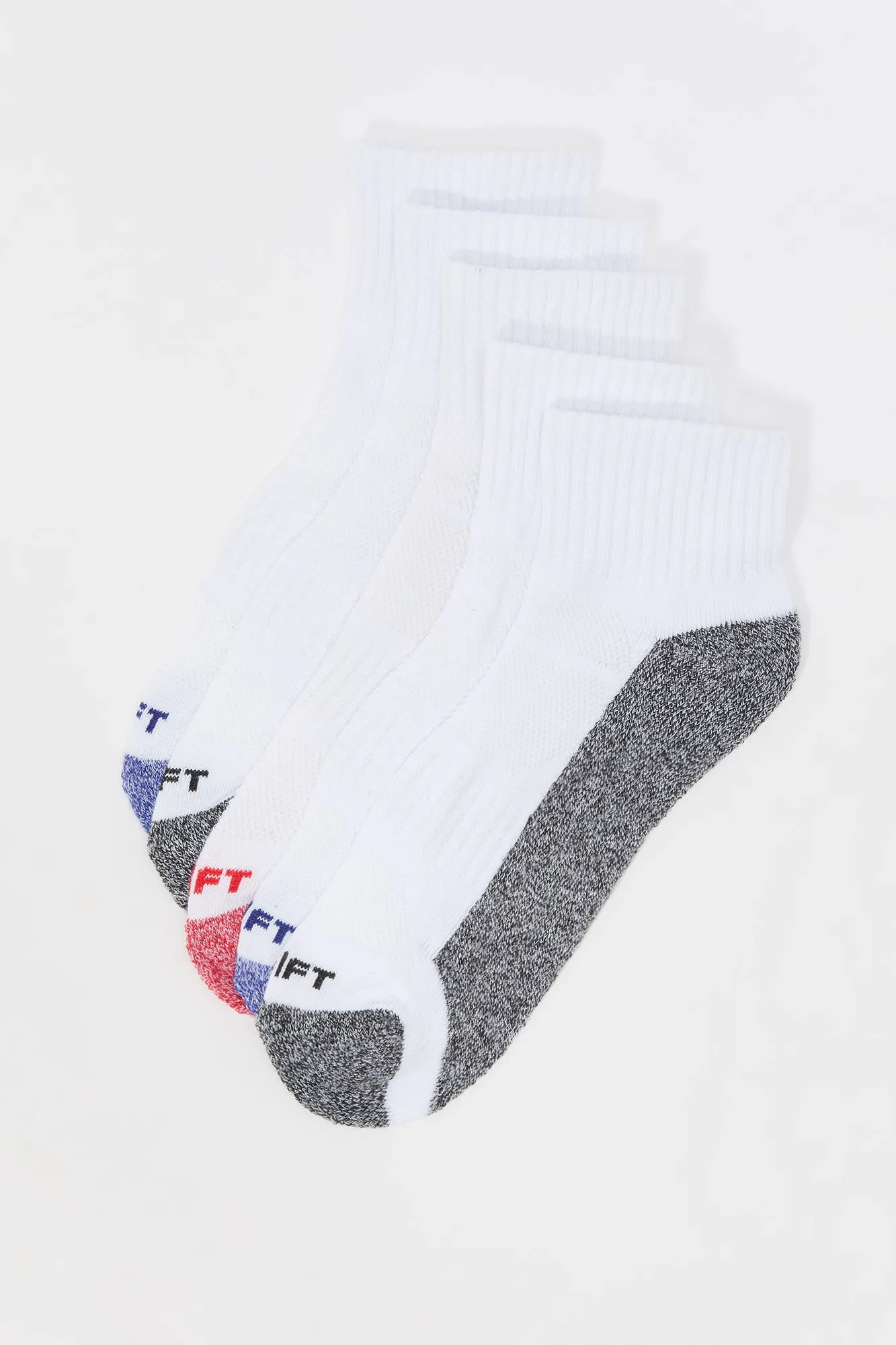 Coloured Marble Athletic Quarter Socks (5 Pack) sold by Charlotte Russe