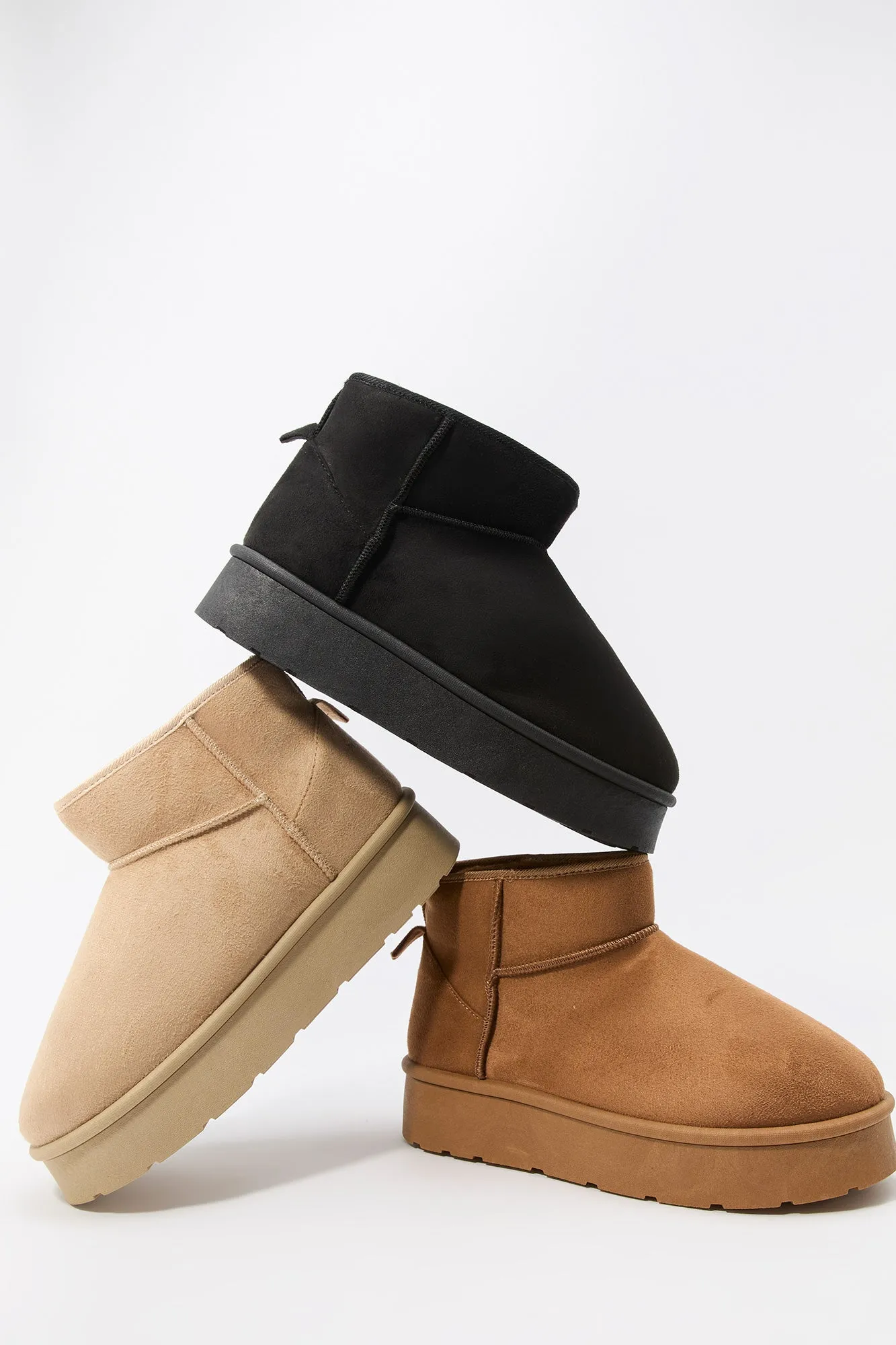 Faux Suede Platform Ankle Booties sold by Charlotte Russe